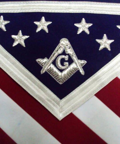Masonic Exclusive Master Mason Apron – White, Red & Blue USA Flag